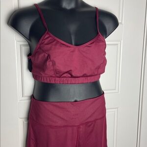 SHEIN Burgundy Activewear Set Sports Bra & Stirrup Leggings Size 2XL